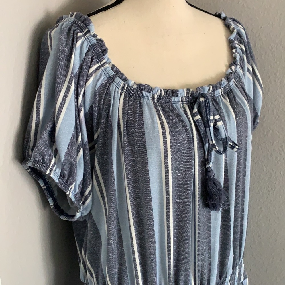 Striped blue jumpsuit - Picture 4 of 10